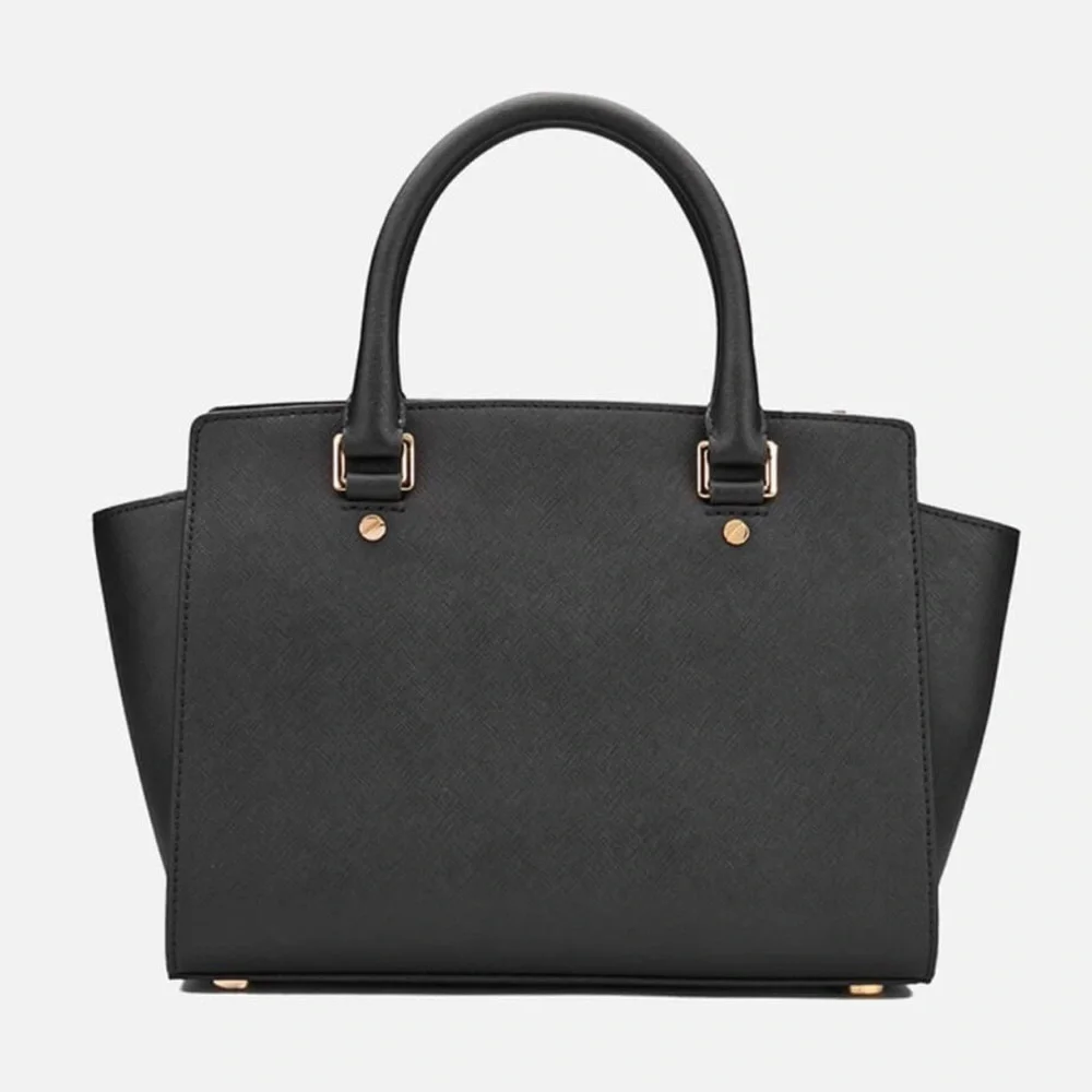 MICHAEL‎ MICHAEL KORS Women's Selma Medium Top Zip Satchel - Black
